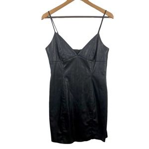 Forever 21 Faux Leather Black Camisole Dress Size Large